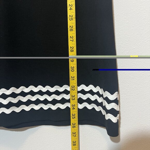 Talbots Rickrack Trim Ponte Shift Black & White Size 8 petite Preppy Career Work - Picture 7 of 10